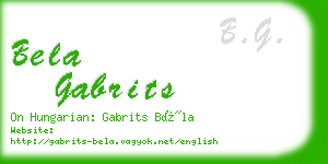 bela gabrits business card